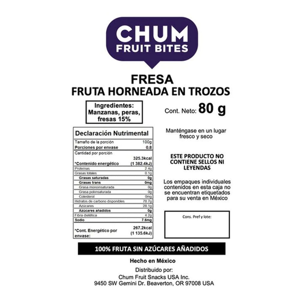 Chum Fruit Bites Strawberry, 3 oz