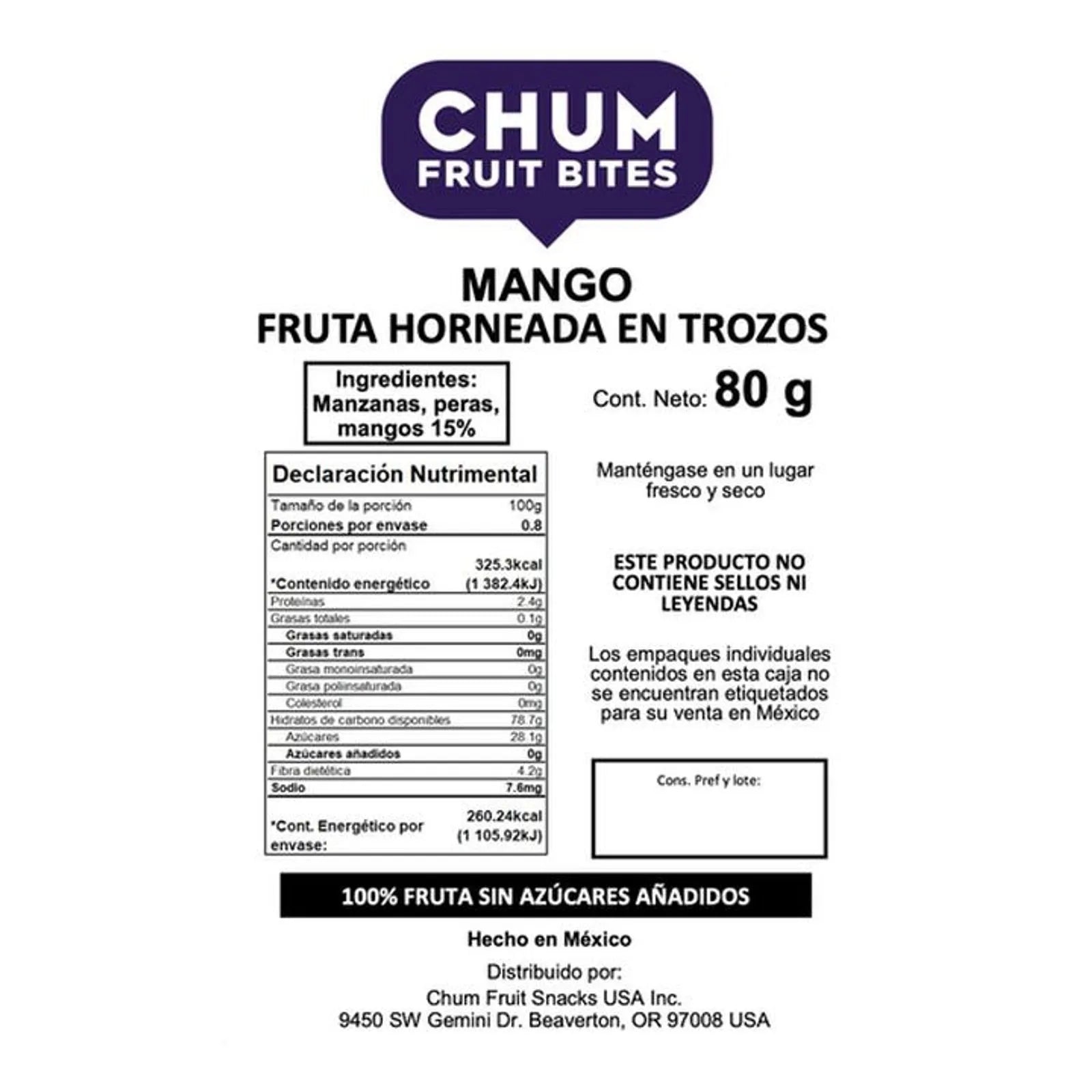 Chum Fruit Bites Mango, 3 oz