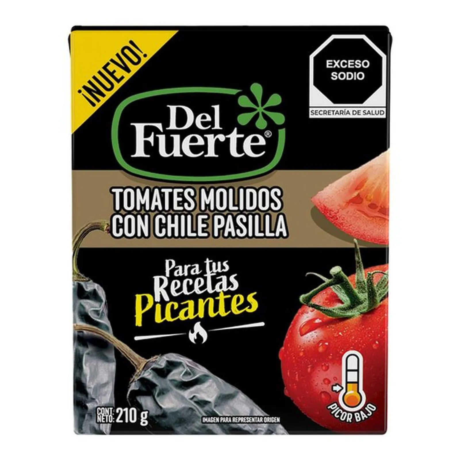 Del Fuerte Ground Tomatoes with Pasilla Chile, 7 oz Main image