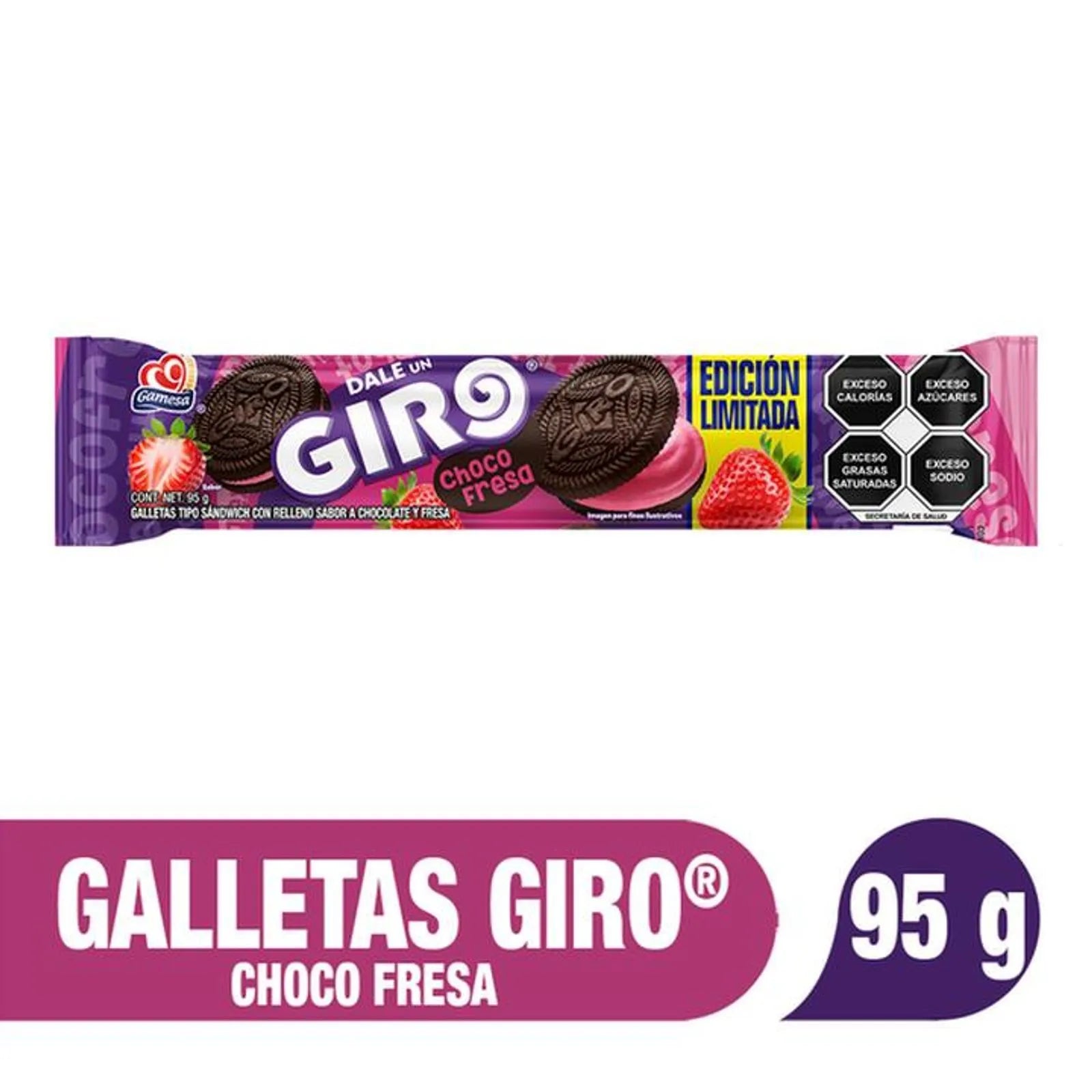 Gamesa Giro Choco Strawberry Cookies, 4 oz