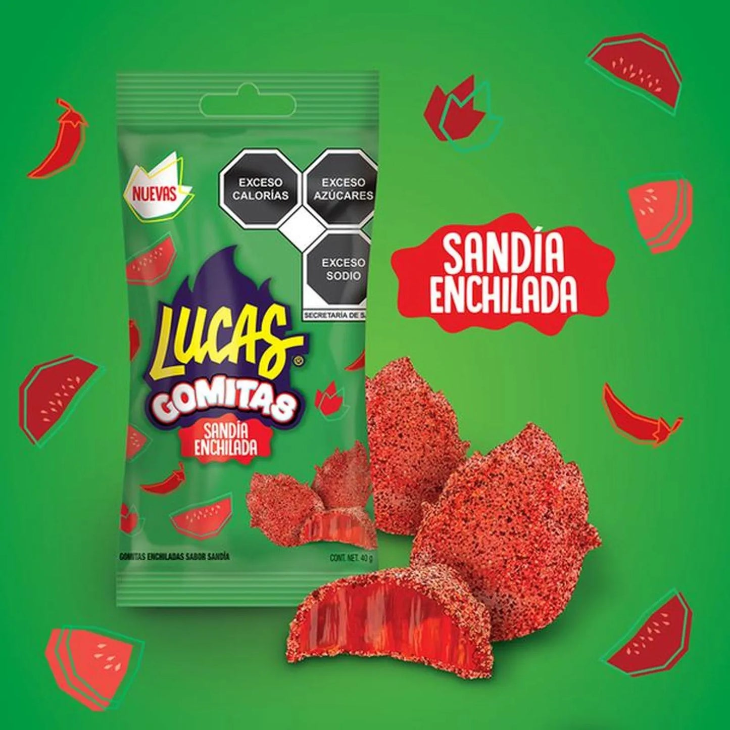 Lucas Watermelon Chili Gummies - 2 oz