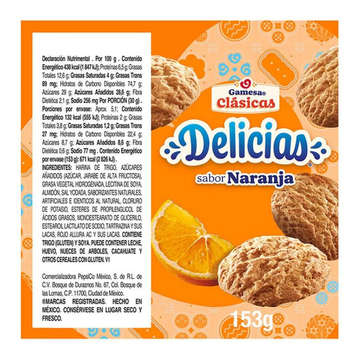 Gamesa Delicias Orange Cookies - 6 oz