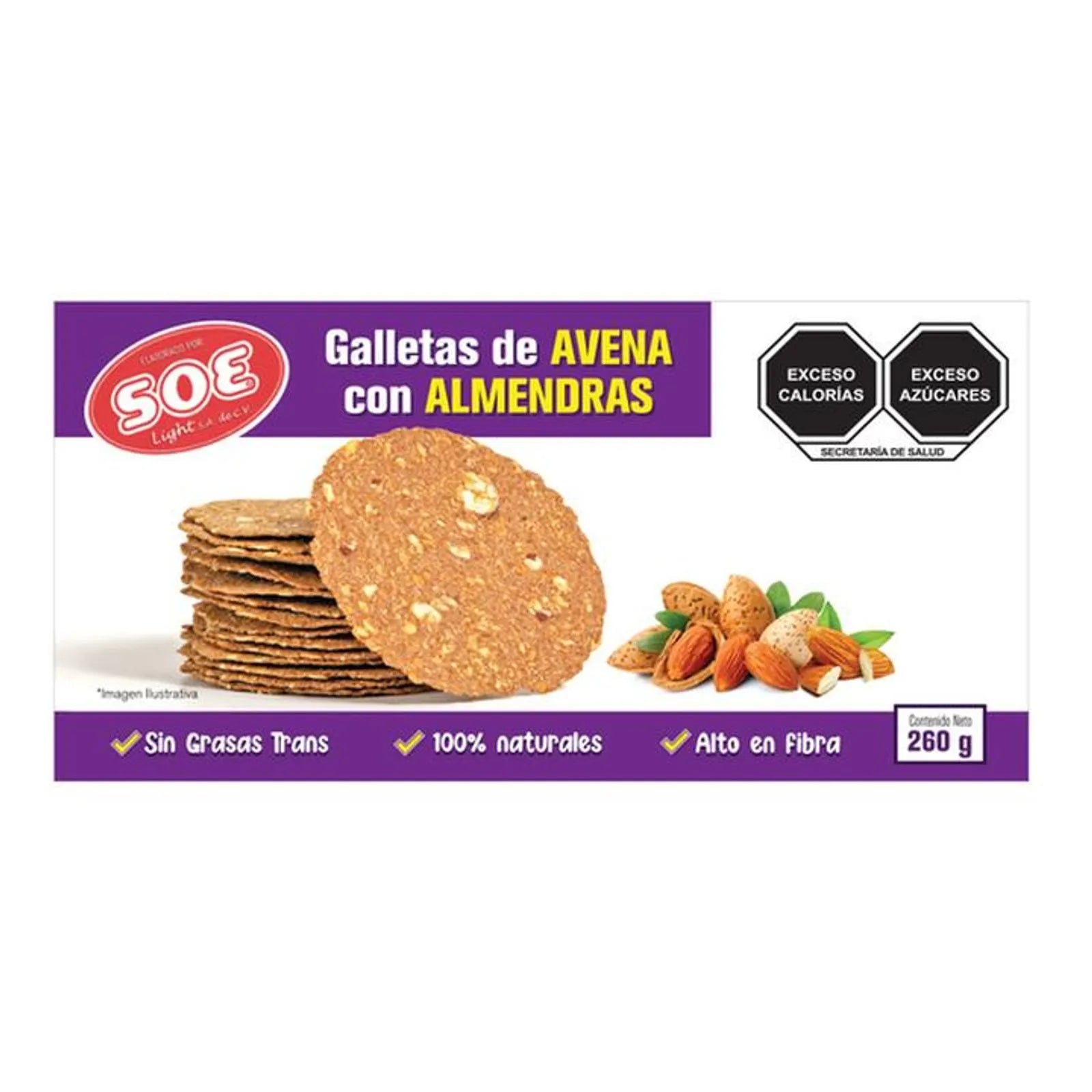 SOE Light Oatmeal Cookies with Almonds, 9 oz Main image