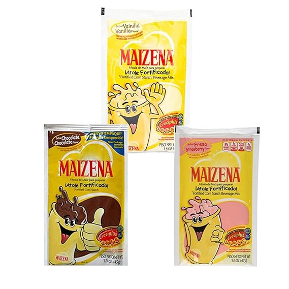 Maizena Mix Atole Vanilla, Chocolate, Strawberry Pack of 6