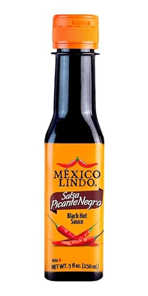 MEXICO LINDO SPICY BLACK SAUCE (Black Spicy Sauce), 6 bottles 5 fl oz