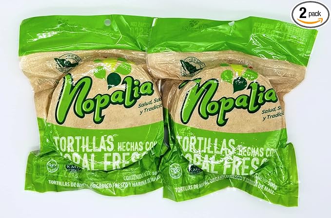 Nopalia Organic Corn and Cactus Tortilla (Pack of 2)