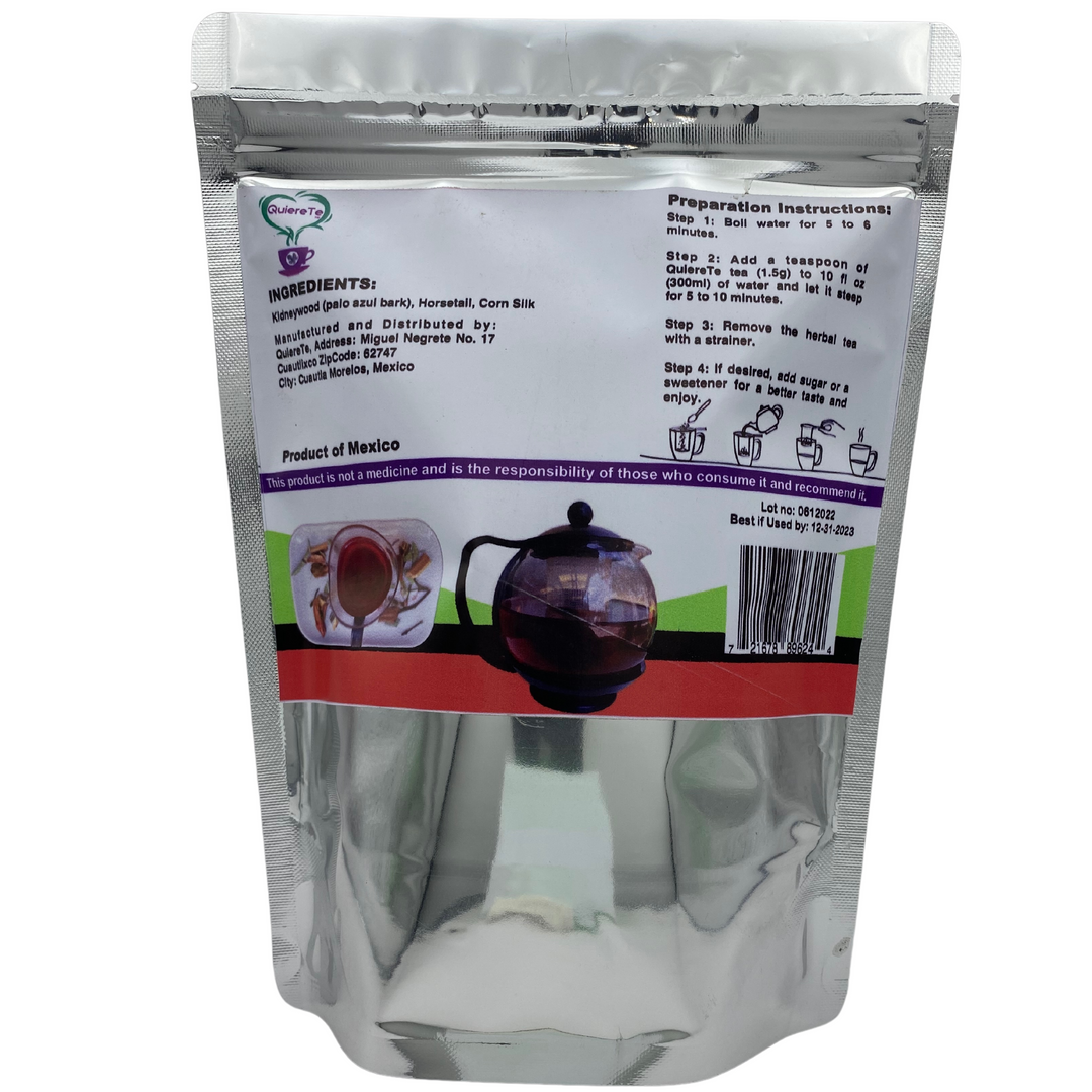 QuiereTe Herbal Tea Palo Azul bark, Horsetail and Corn Silk 5.3oz