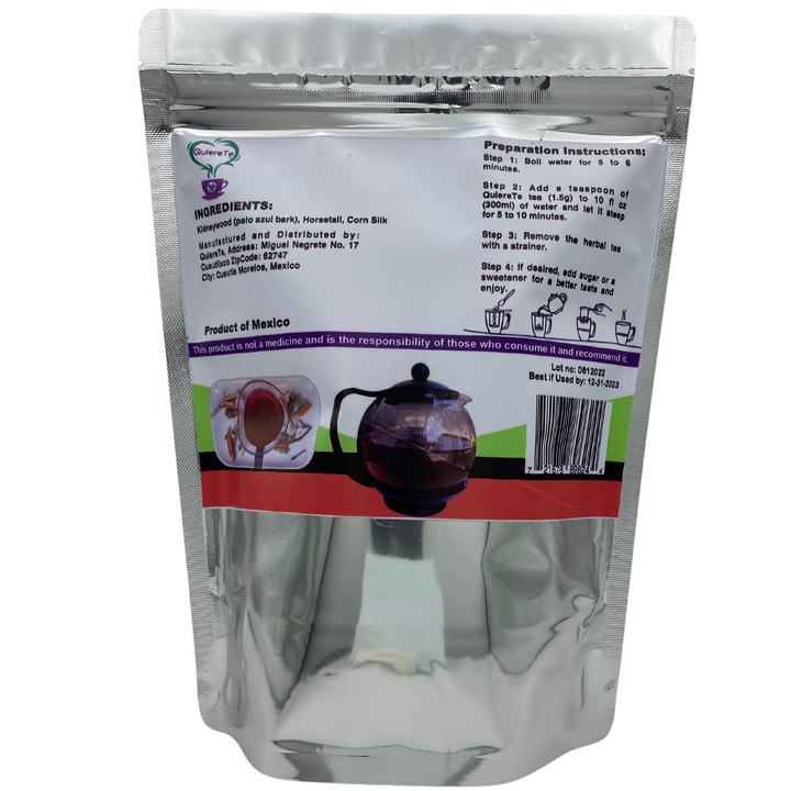 QuiereTe Herbal Tea Palo Azul bark, Horsetail and Corn Silk 5.3oz