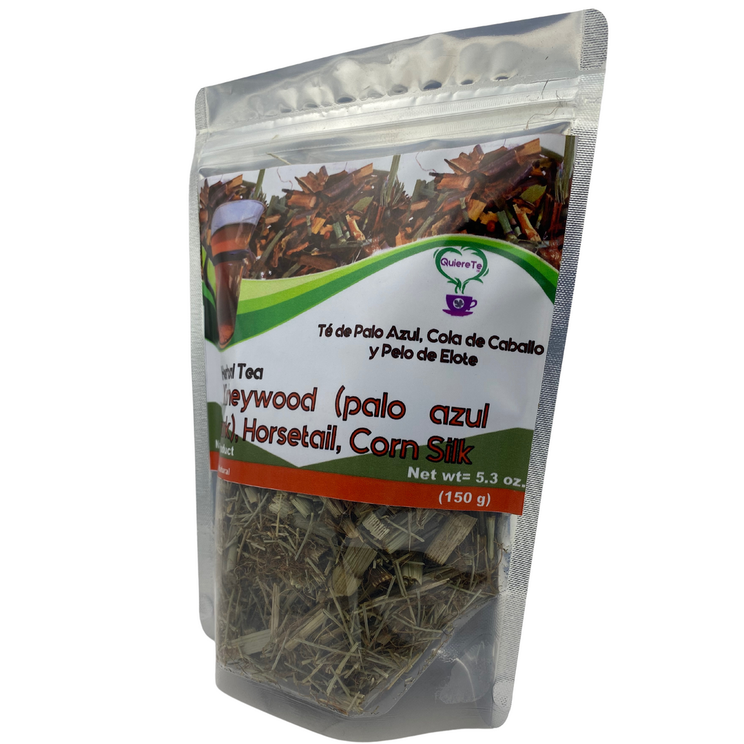 QuiereTe Herbal Tea Palo Azul bark, Horsetail and Corn Silk 5.3oz