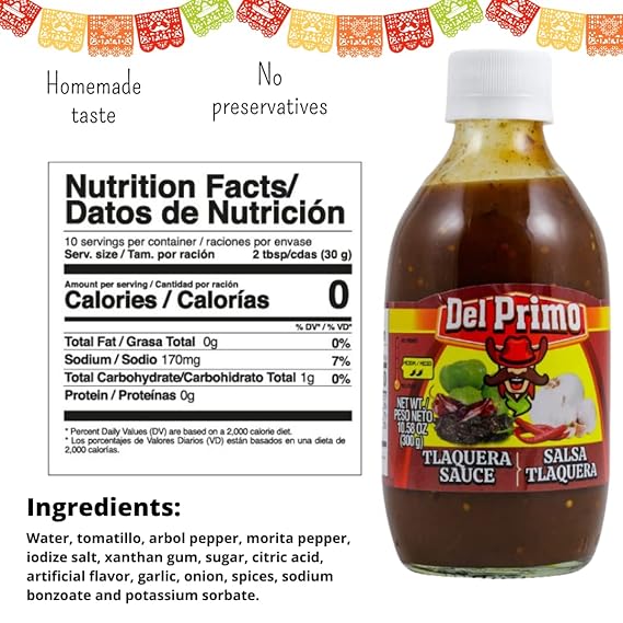 Del Primo Salsa Bottle 10.5oz (Tlaquera, 3 units) Secondary image