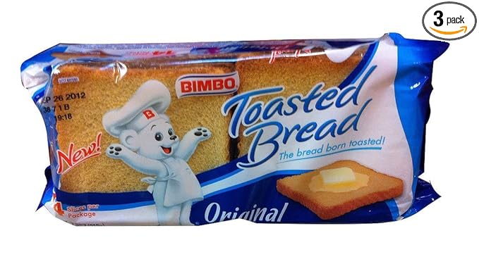 Bimbo Pan Tostado - Pan Blanco (Pack of 3) 14 Slices, 7.05 Oz