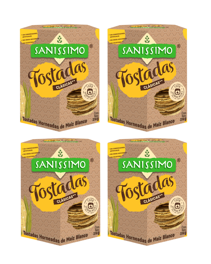 Sanissimo Baked Corn Tostadas - 4 Pack
