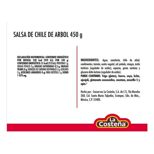 La Costeña Gourmet Line Chile de Árbol Sauce – 10 oz