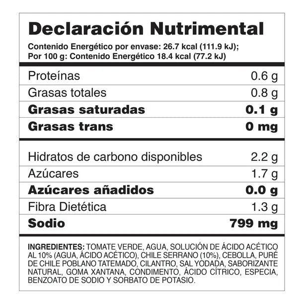 Herdez Serrano Chile Brava Sauce – 6 oz Secondary image