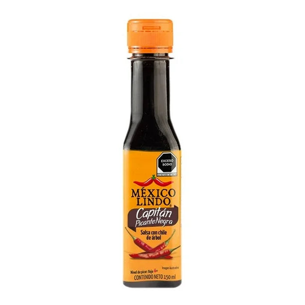 México Lindo Capitán Black Sauce with Chile de Árbol – 6 fl oz Main image