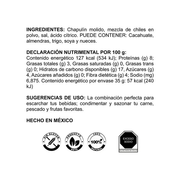 Pinotepa Gourmet Salt with Chapulín – 1.5 oz
