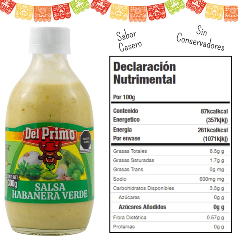 Del Primo Homemade Green Habanero Salsa – 11 oz