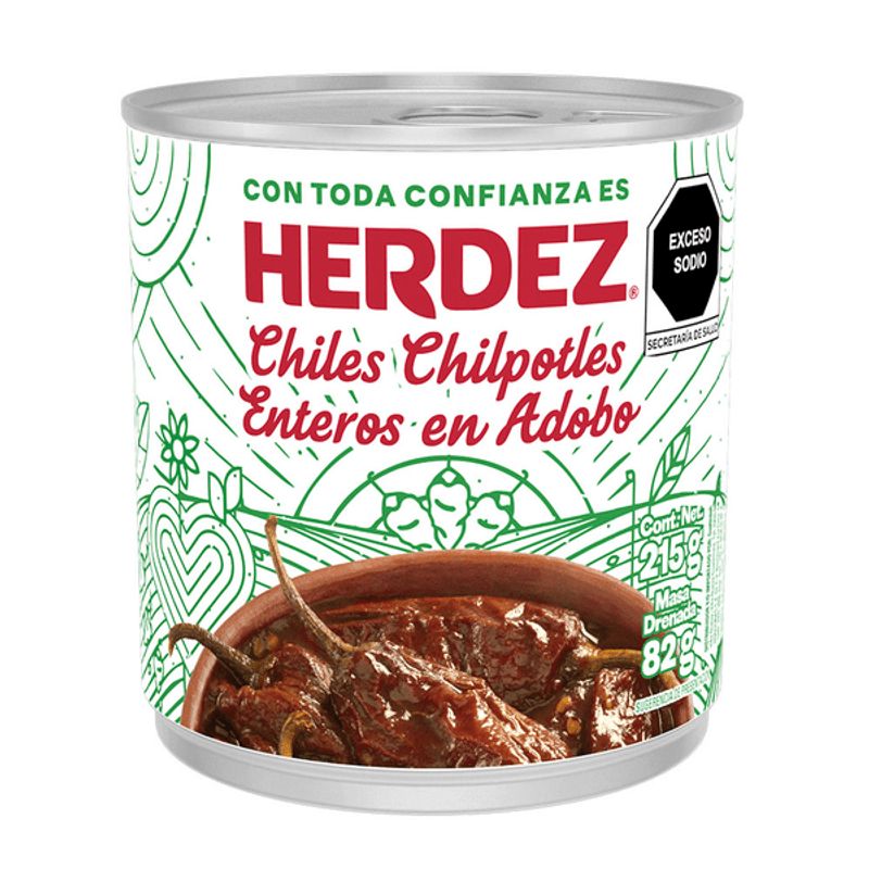 Herdez Whole Chipotle Peppers in Adobo Sauce - 8 oz