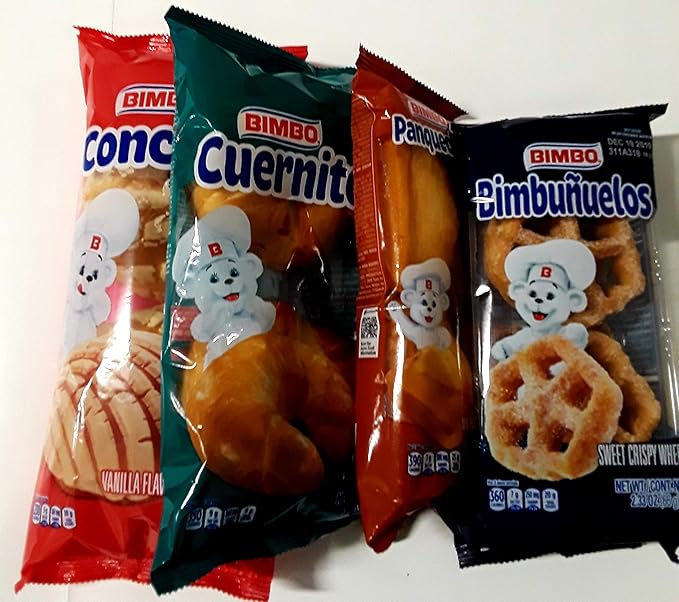 Bimbo 10-Piece Variety Pack ( CUERNITOS, PANQUESITOS,PANQUE DE NUEZ, PANQUE DE PASAS, PANQUE CASERO, CONCHAS, BIMBUÑUELOS, MINI MANTECADA CON NUEZ, MINI MANTECADA VANILLA, AND DONAS) 10 PACKS INCLUDED
