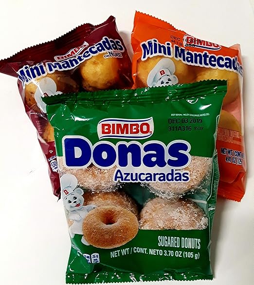 Bimbo 10-Piece Variety Pack ( CUERNITOS, PANQUESITOS,PANQUE DE NUEZ, PANQUE DE PASAS, PANQUE CASERO, CONCHAS, BIMBUÑUELOS, MINI MANTECADA CON NUEZ, MINI MANTECADA VANILLA, AND DONAS) 10 PACKS INCLUDED