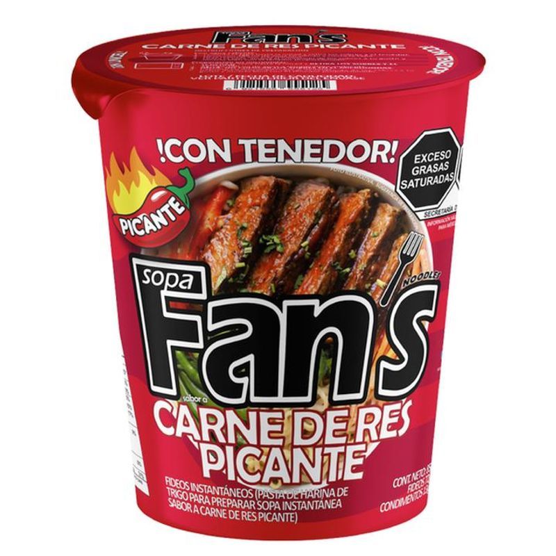 Sopa Fans Spicy Beef Flavor Instant Soup, 3 oz Main image