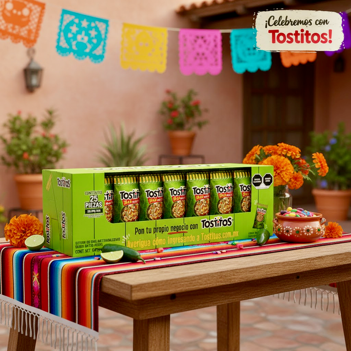 Sabritas Tostitos Salsa Verde 25 Mexican Potato Chips Pack 25 units