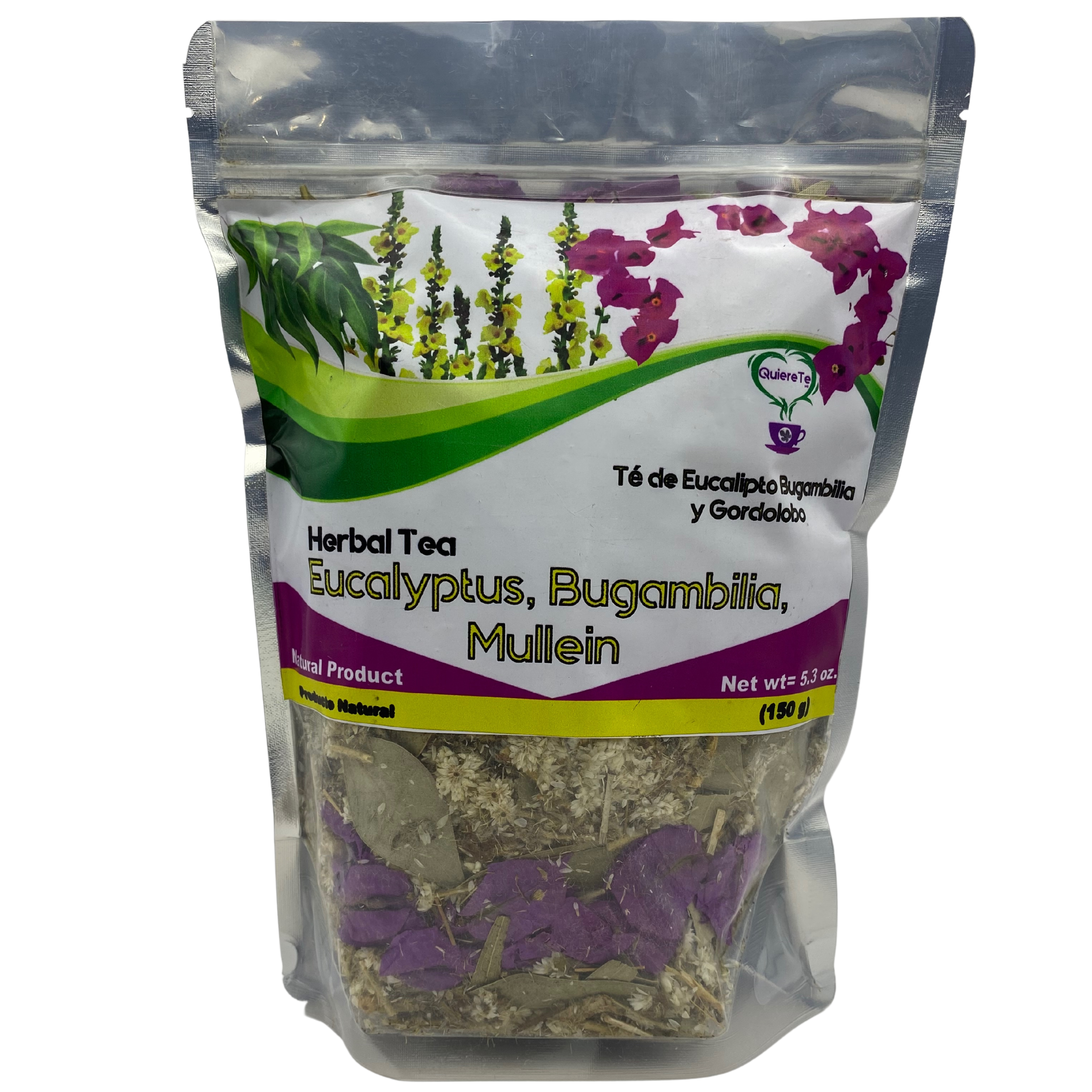 QuiereTe Herbal Tea Eucalyptus, Bugambilia and Mullein 5.3oz Main image