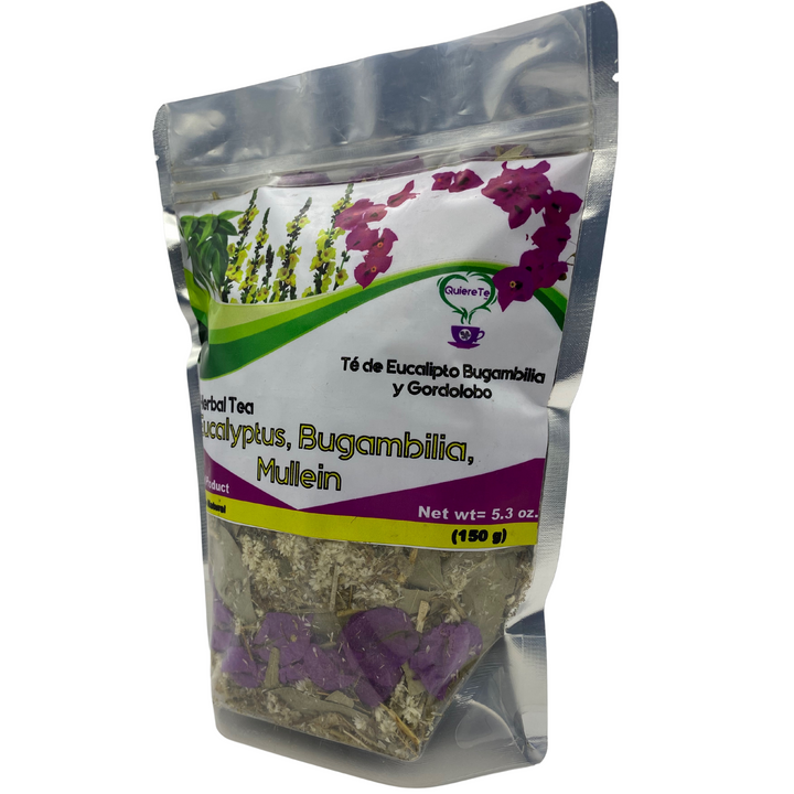 QuiereTe Herbal Tea Eucalyptus, Bugambilia and Mullein 5.3oz