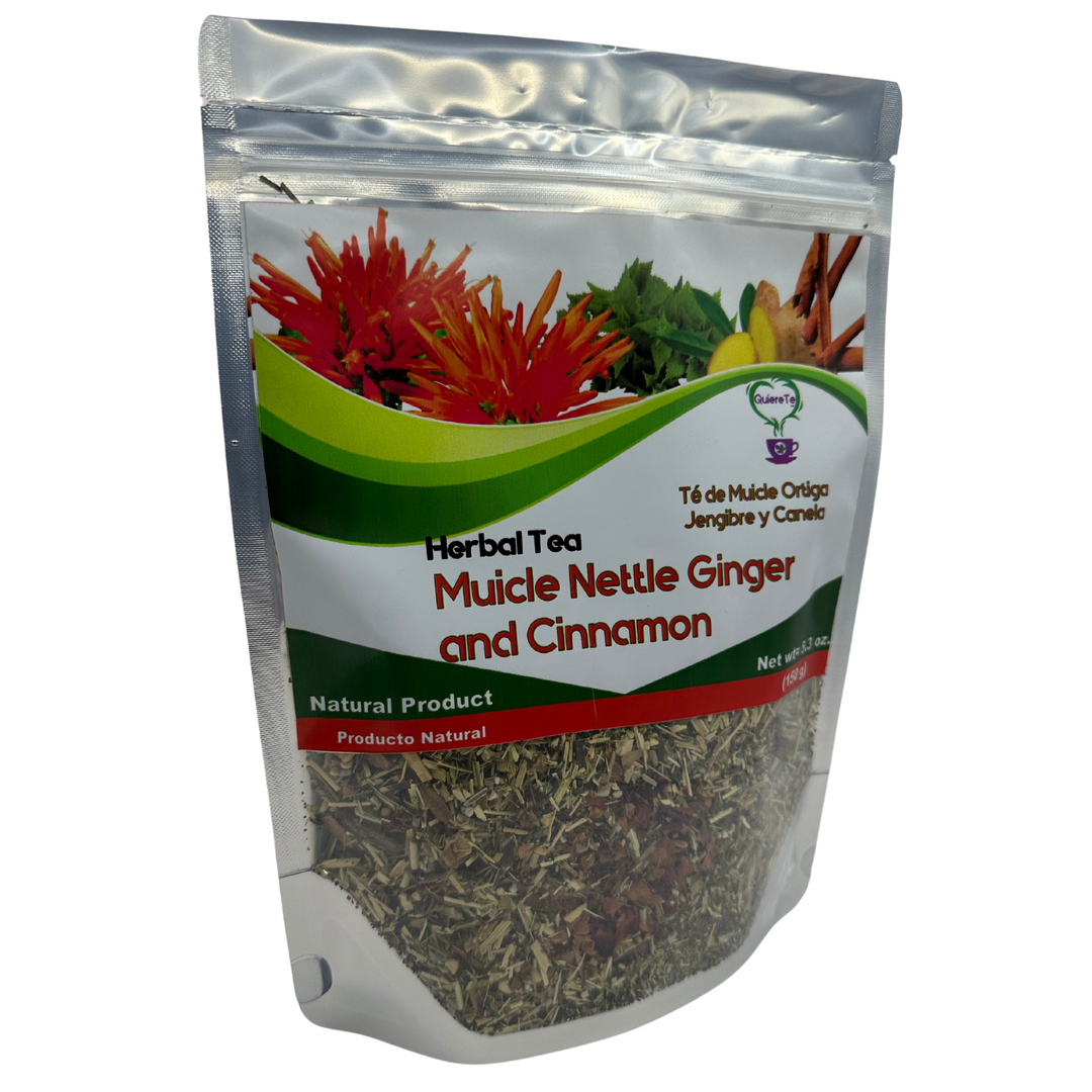 QuiereTe Herbal Tea Muicle Nettle Ginger and Cinnamon 5.3oz
