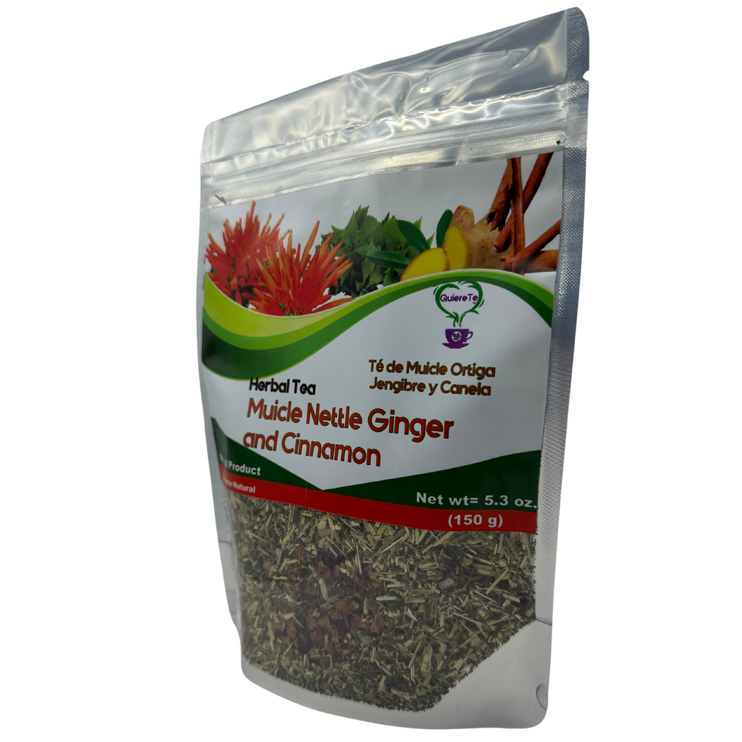 QuiereTe Herbal Tea Muicle Nettle Ginger and Cinnamon 5.3oz