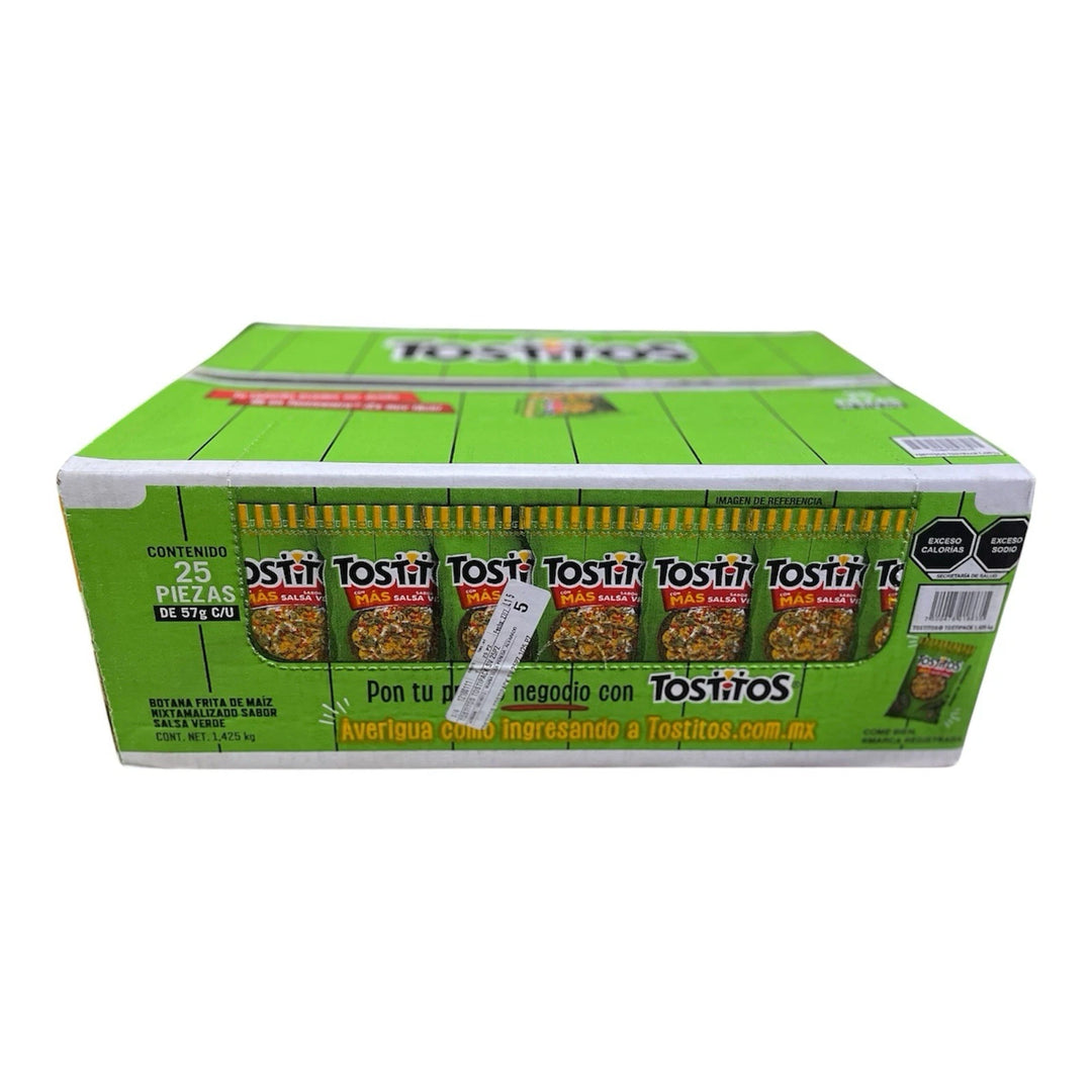 Sabritas Tostitos Salsa Verde 25 Mexican Potato Chips Pack 25 units