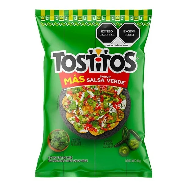 Sabritas Tostitos Salsa Verde Tortilla Chips 10 Pack 2 oz Each