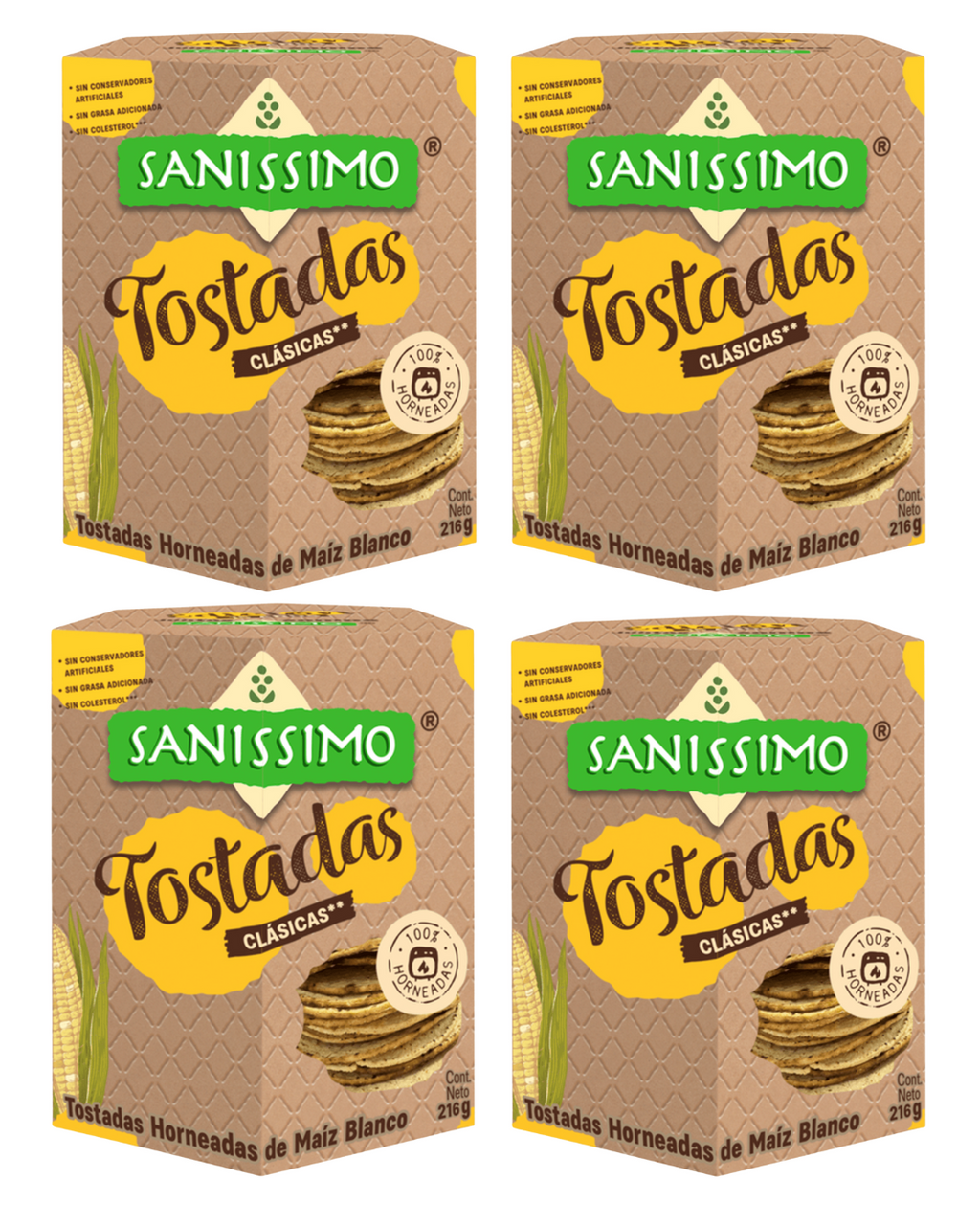 Sanissimo Baked Corn Tostadas - 4 Pack