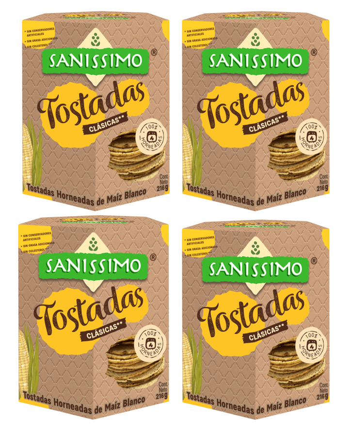 Sanissimo Baked Corn Tostadas - 4 Pack