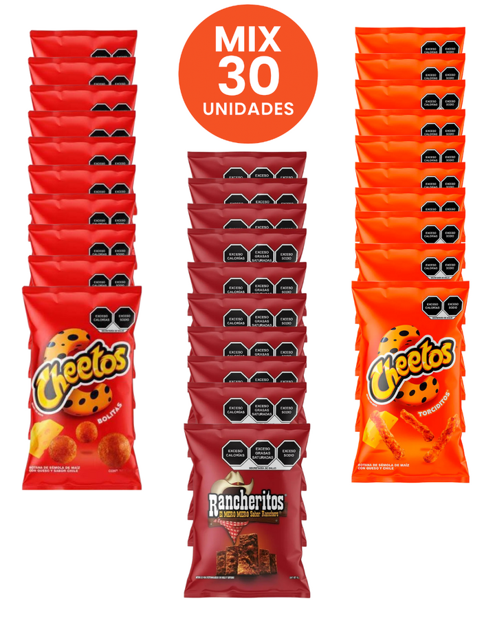 Mix Box 10 Rancheritos, 10 Bolitas, 10 Torciditos - 🔥 Triple Picoso Party
