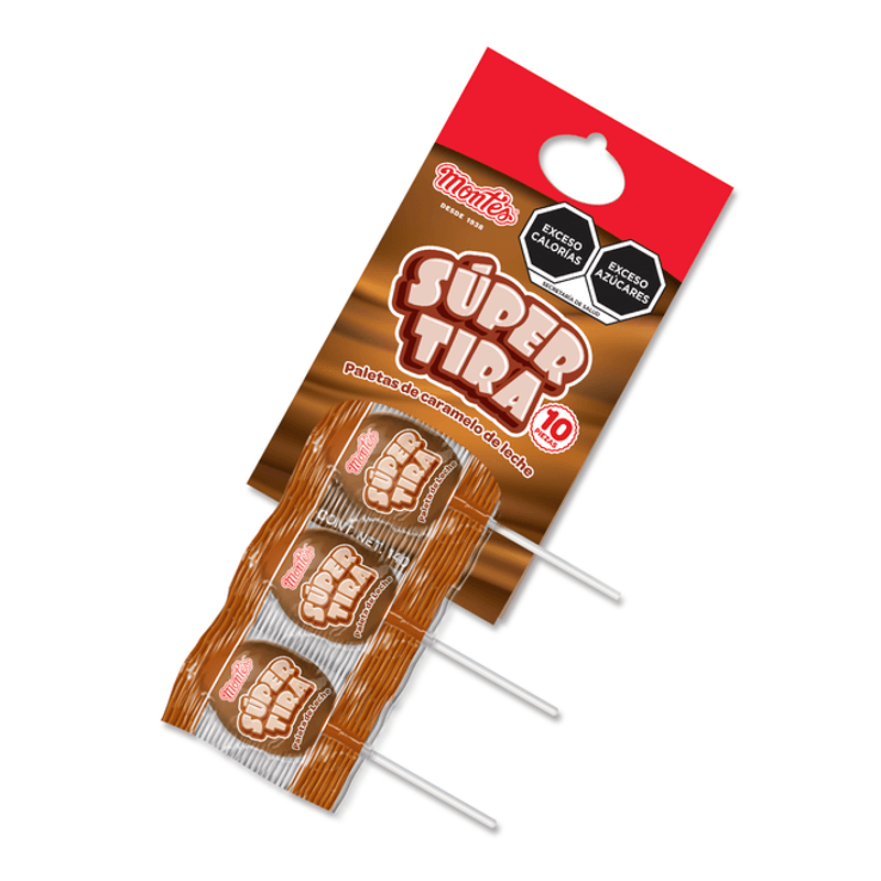 Montes Super Strip Caramel Lollipop - 6 oz