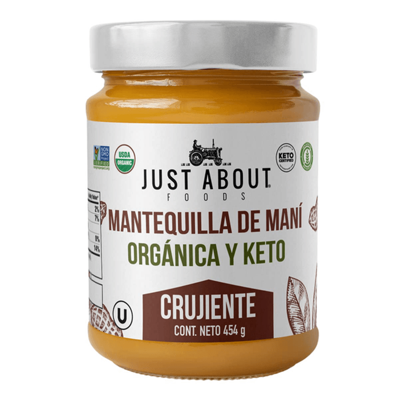 Just About Foods Organic & Keto Crunchy Peanut Butter, 18 oz