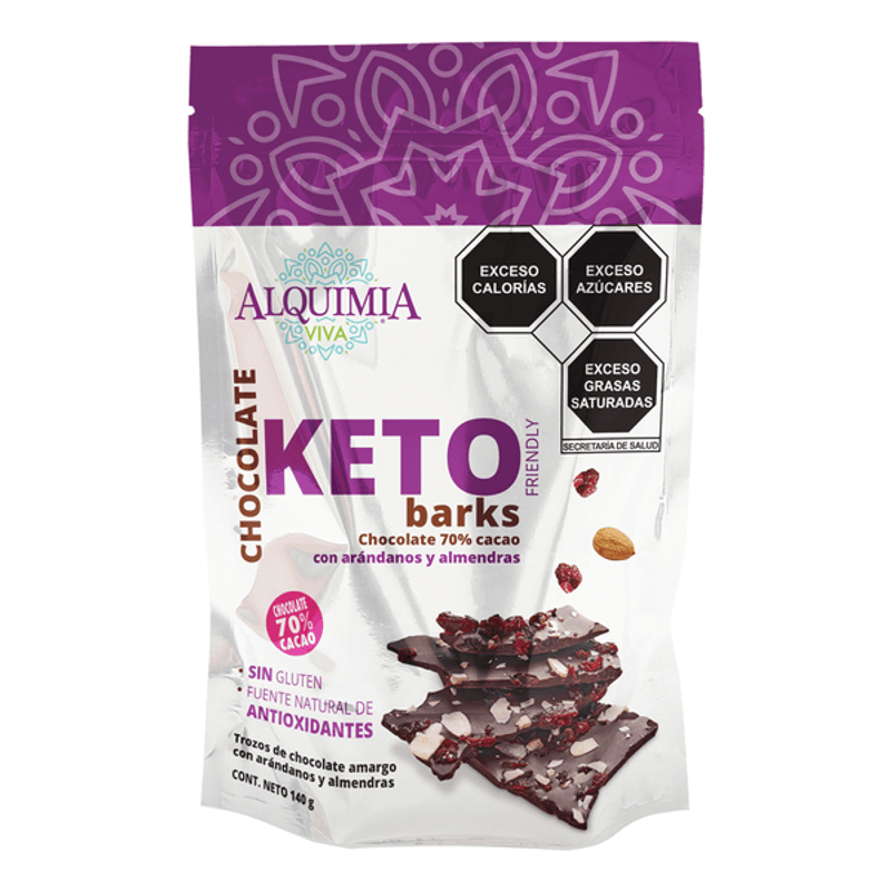 Alquimia 70% Cacao Chocolate Keto Barks 5 oz