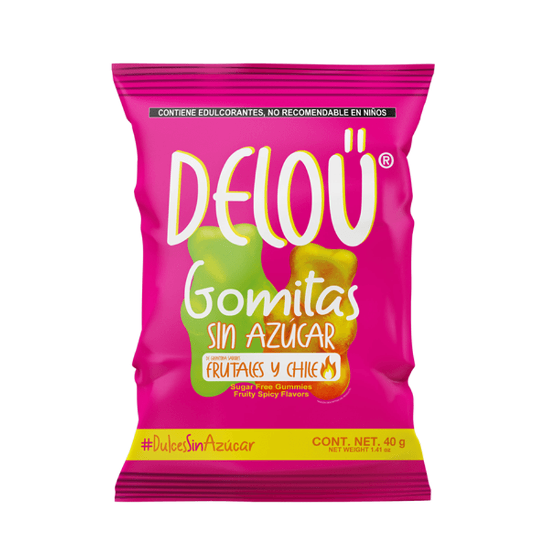 Deloü Chili Fruit Gummies, Sugar-Free, 1.4 oz Main image