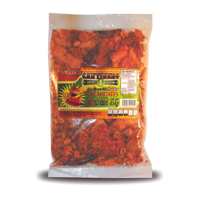 Wate's Bartender Peanuts Corn Totopo Garlic and Chili 16 oz