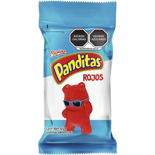 Ricolino Red Strawberry Flavor Panditas Gummy Bears - 2.5 oz