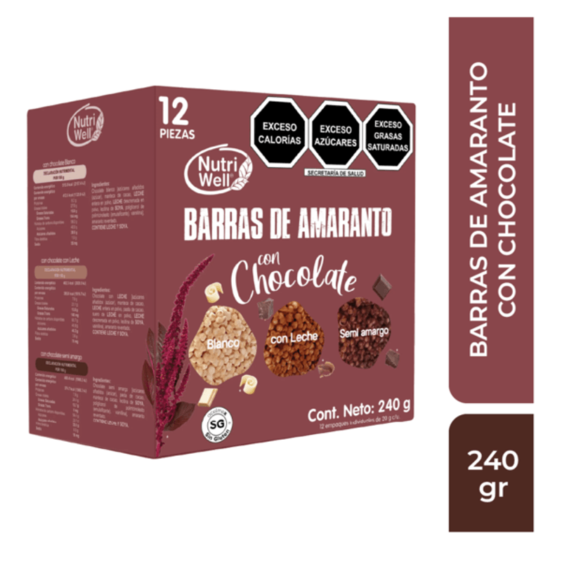 Nutriwell Amaranth Bars with Chocolate 8.5 oz Main image