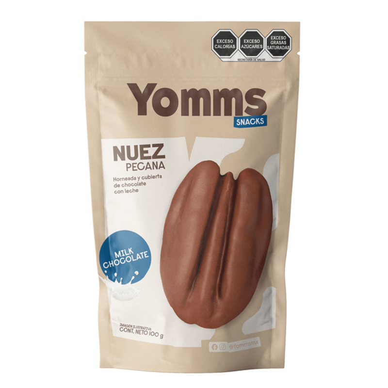 Yomms Pecan Nuts Milk Chocolate 4 oz