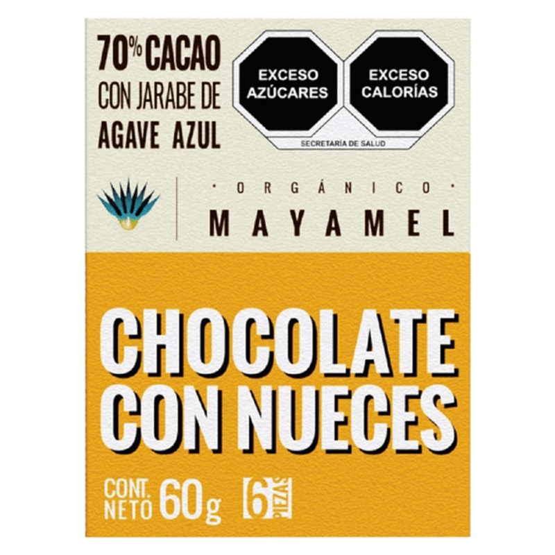 Mayamel 83% Cacao Chocolate with Agave Syrup and Nuts - 2 oz