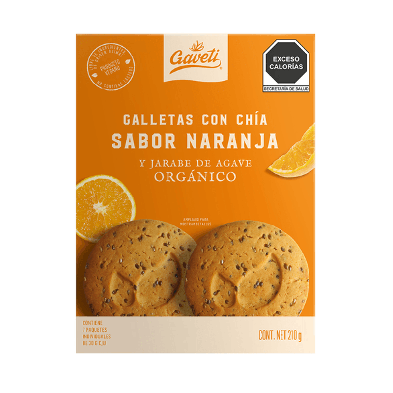 Gaveti Chia Orange and Agave Syrup Cookies, 7 oz Main image