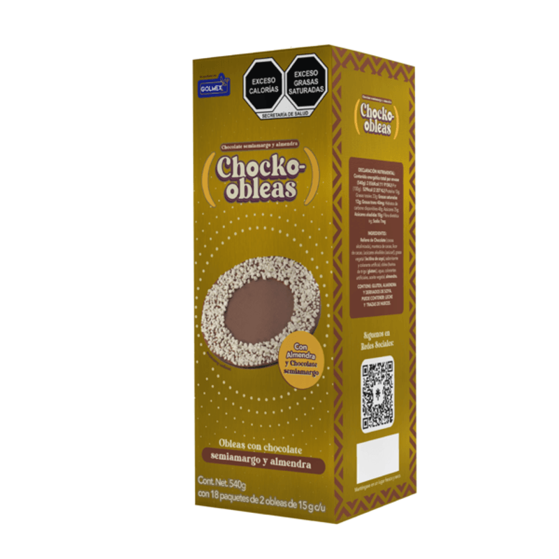Chocko-Obleas Almond Flavor with Chocolate Filling, 18 Pieces (540 g) Main image