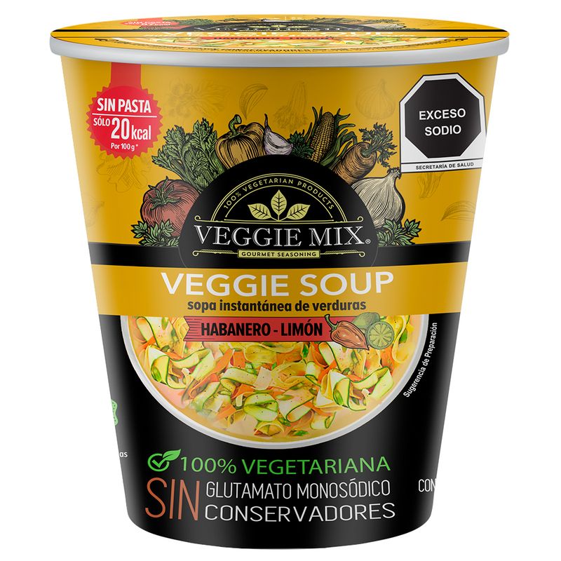Veggie Mix Instant Vegetable Soup Habanero-Lemon Flavor 1 oz