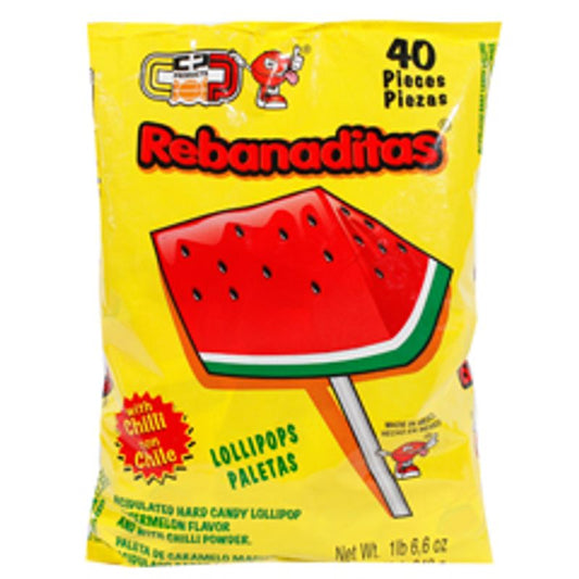 Watermelon Slice Lollipop with Chile 40 Pcs