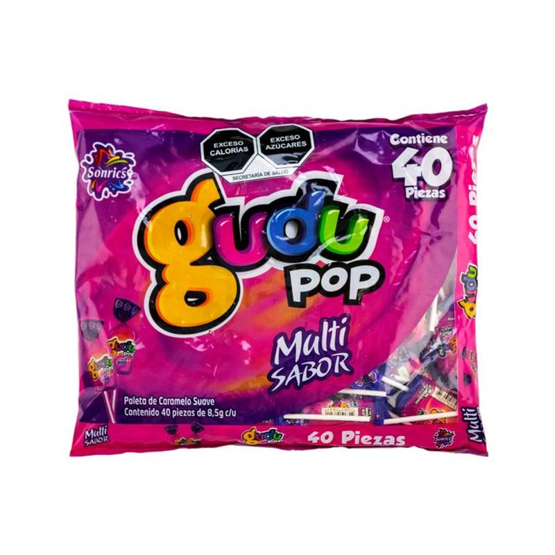 Gudu Pop Multi Sabor Soft Caramel Lollipop 40 Pcs