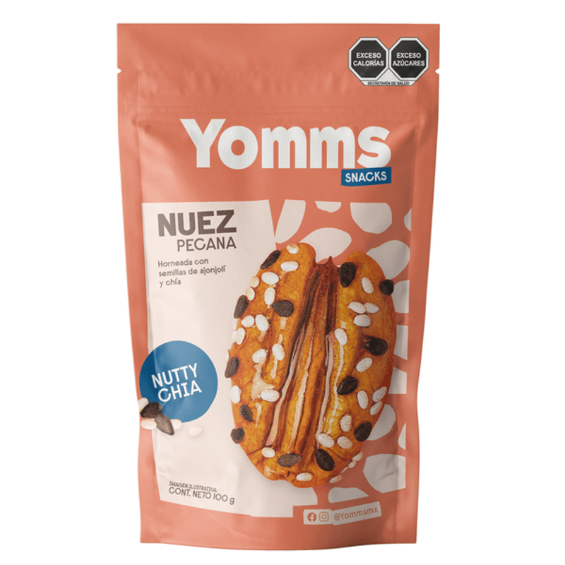 Yomms Pecan Nuts Nutty Chía 4 oz